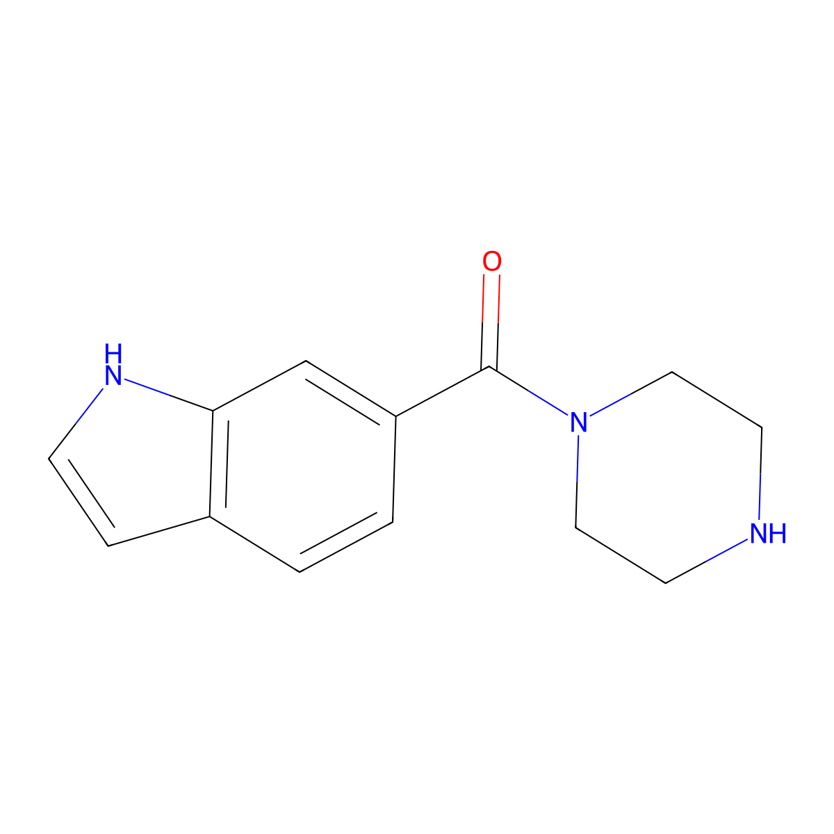 6-((Piperazin-1-yl)carbonyl)-1H-indole molecular structure, CAS 633322-11-9
