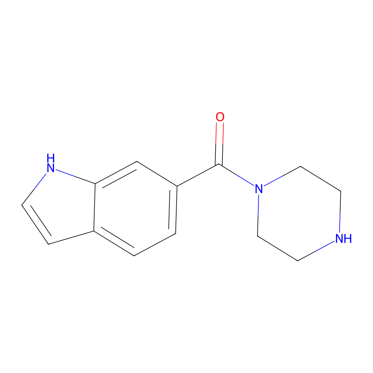 6-((Piperazin-1-yl)carbonyl)-1H-indole molecular structure, CAS 633322-11-9