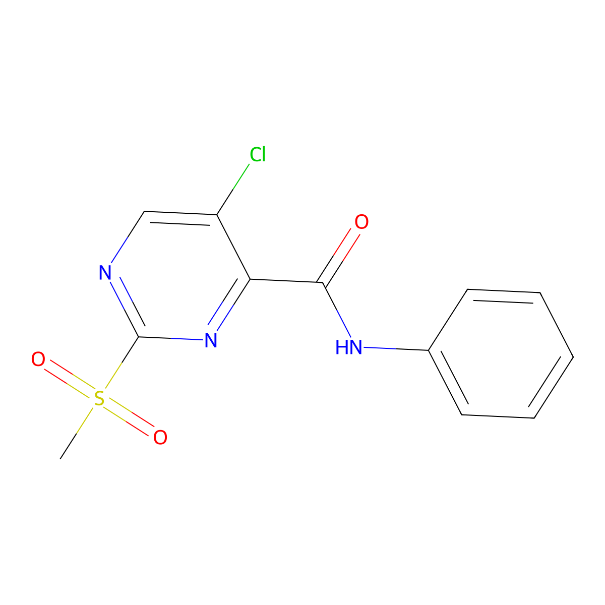5-Chloro-2-methanesulfonyl-N-phenylpyrimidine-4-carboxamide molecular structure, CAS 633322-29-9