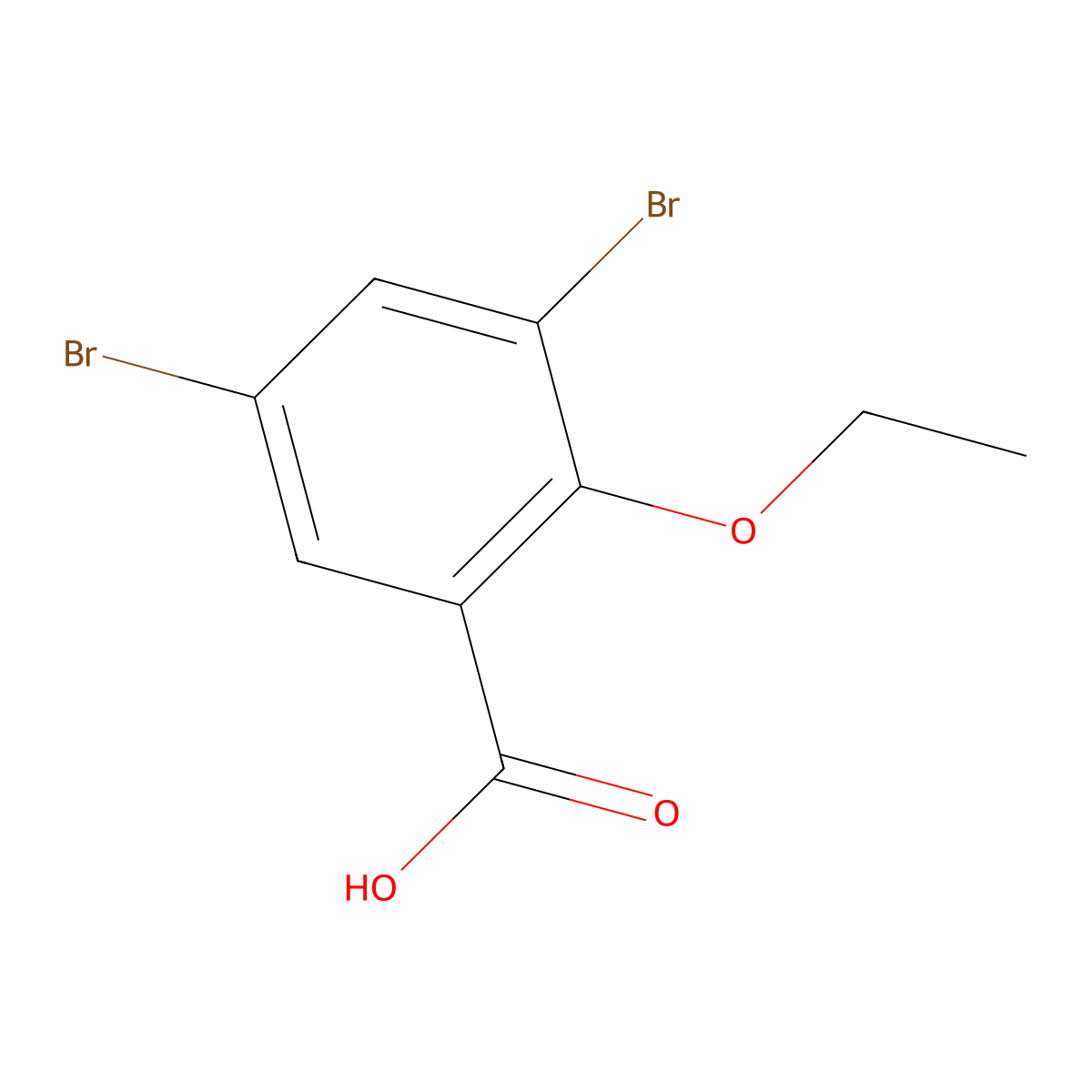 3,5-Dibromo-2-ethoxybenzoic acid molecular structure, CAS 633322-44-8