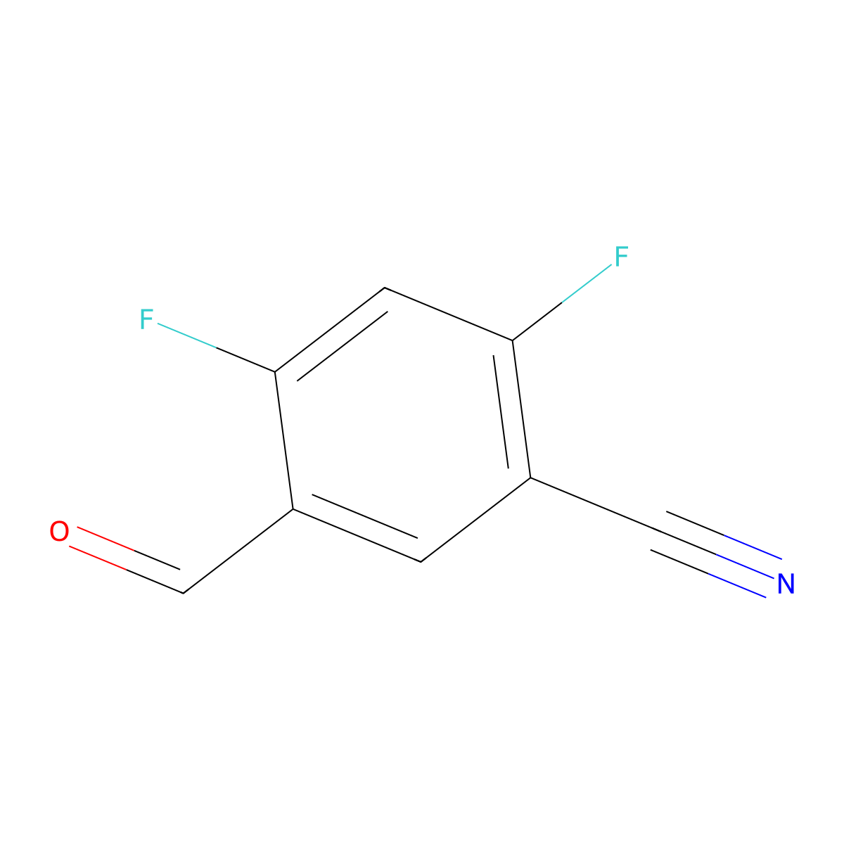 2,4-Difluoro-5-formylbenzonitrile molecular structure, CAS 633327-10-3