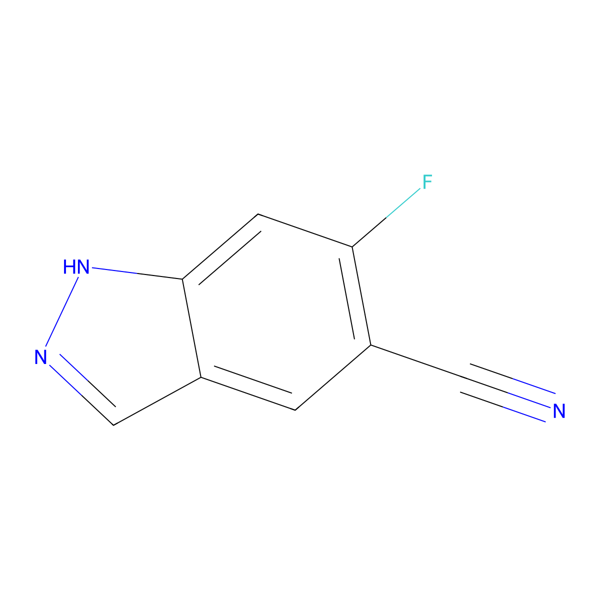 6-Fluoro-1H-indazole-5-carbonitrile molecular structure, CAS 633327-11-4