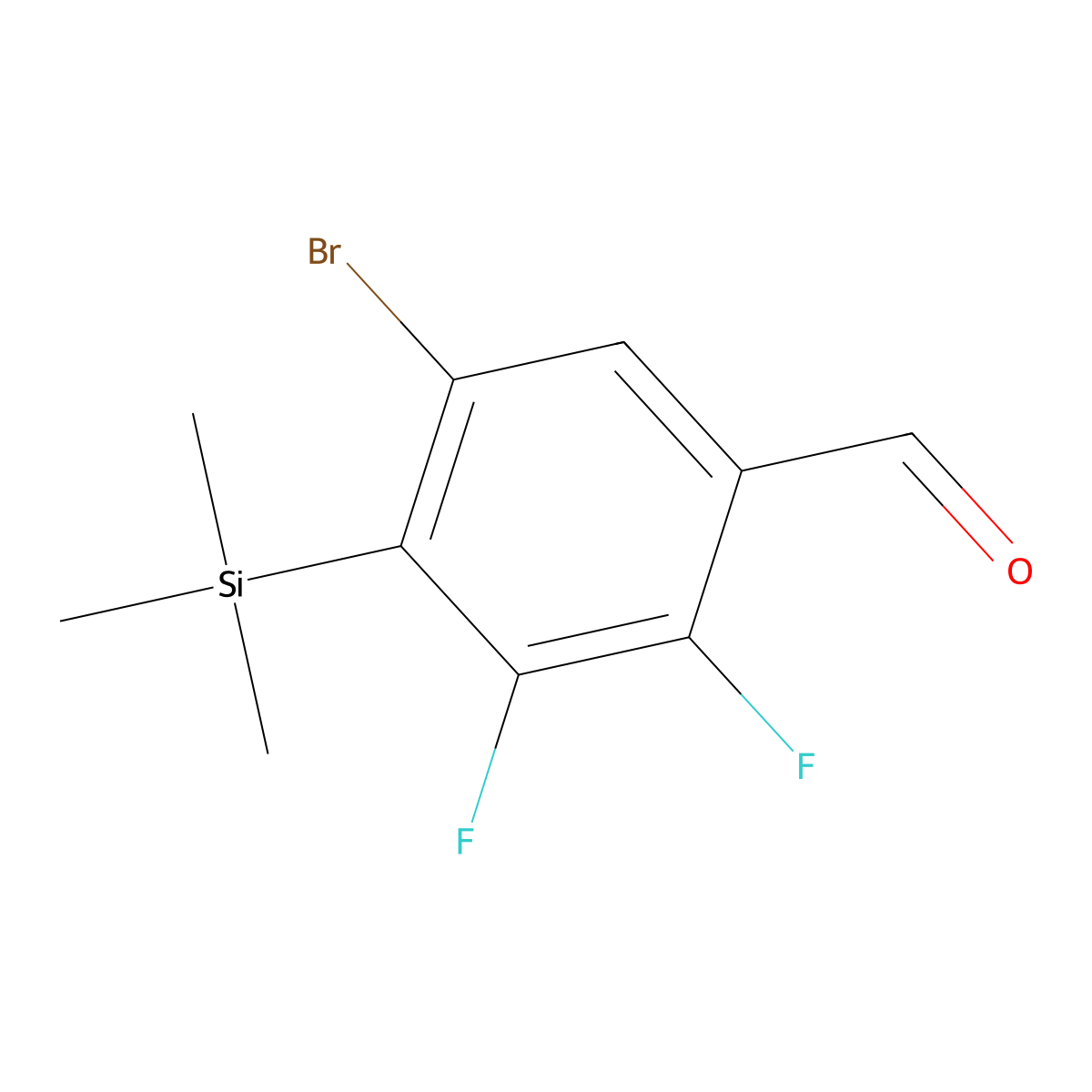 5-Bromo-2,3-difluoro-4-(trimethylsilyl)benzaldehyde molecular structure, CAS 633327-21-6