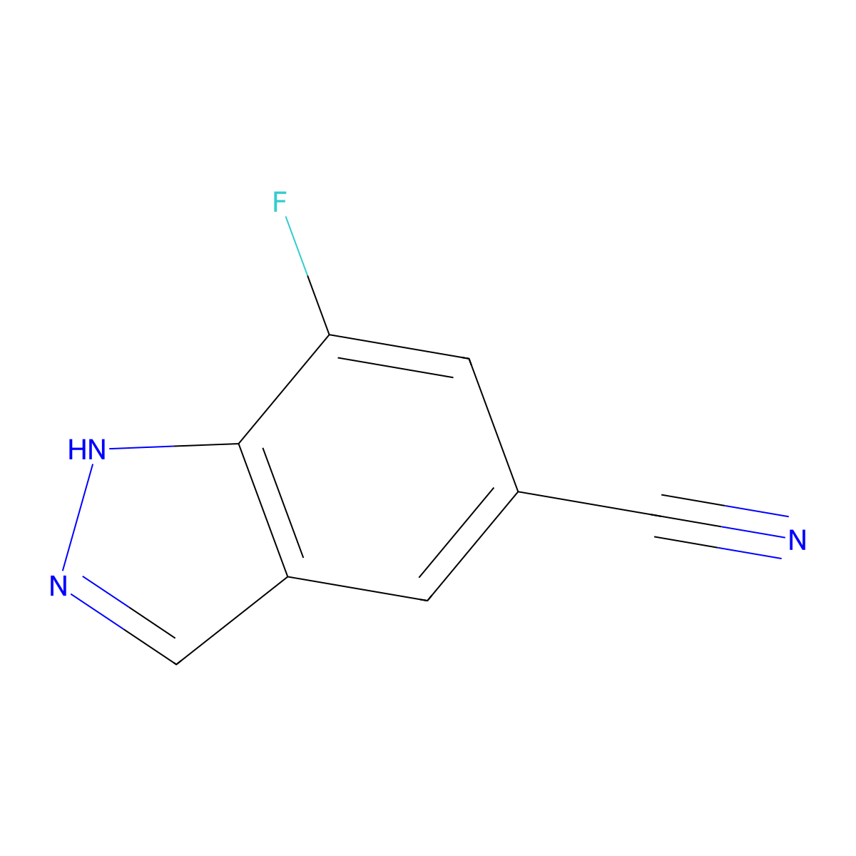 7-Fluoro-1H-indazole-5-carbonitrile molecular structure, CAS 633327-24-9