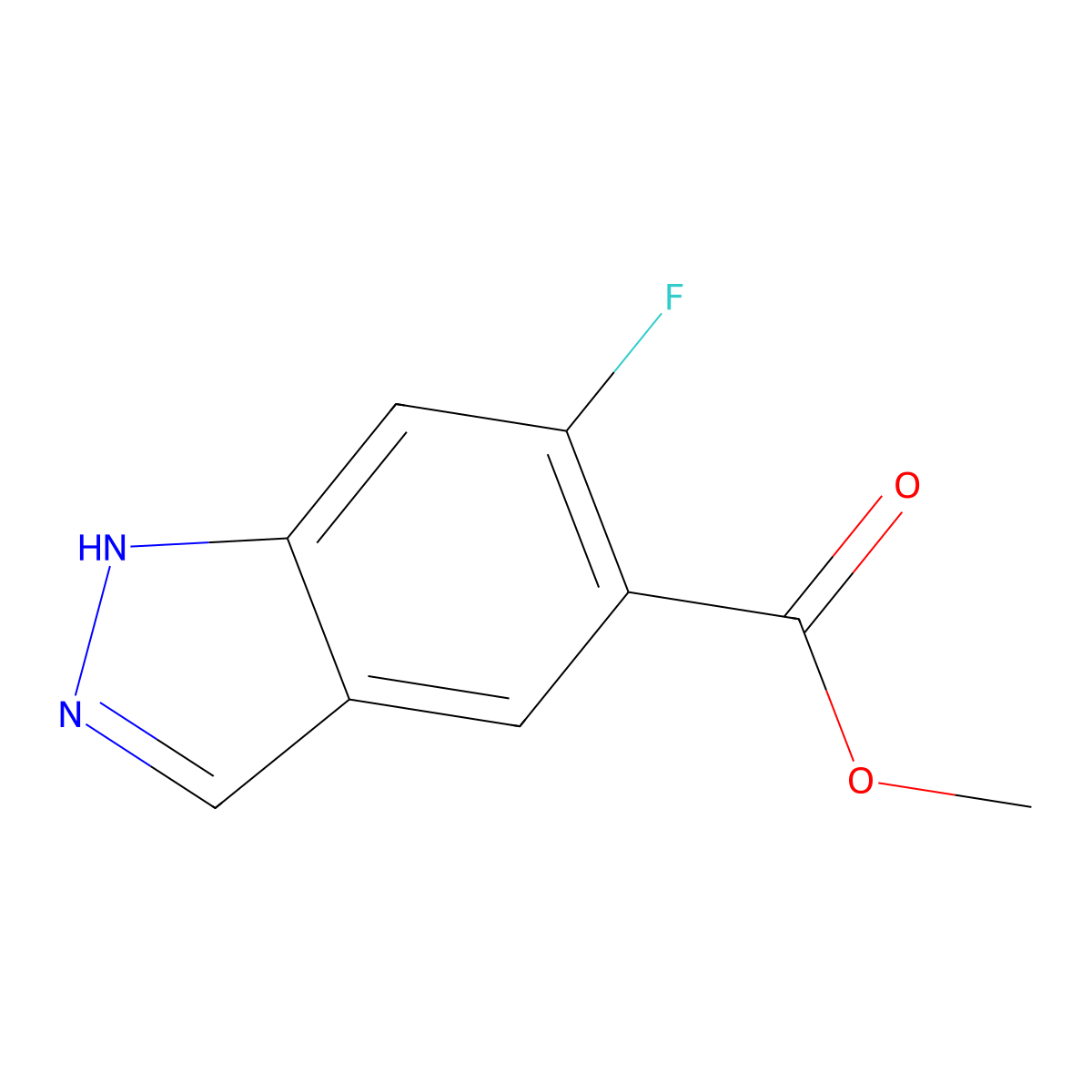 methyl 6-fluoro-1H-indazole-5-carboxylate molecular structure, CAS 633327-39-6