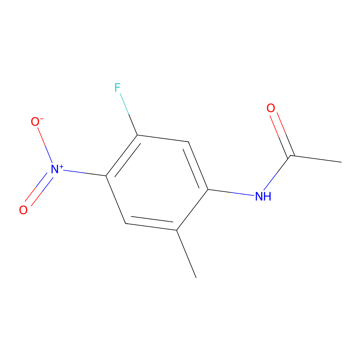 N-(5-Fluoro-2-methyl-4-nitrophenyl)acetamide molecular structure, CAS 633327-49-8