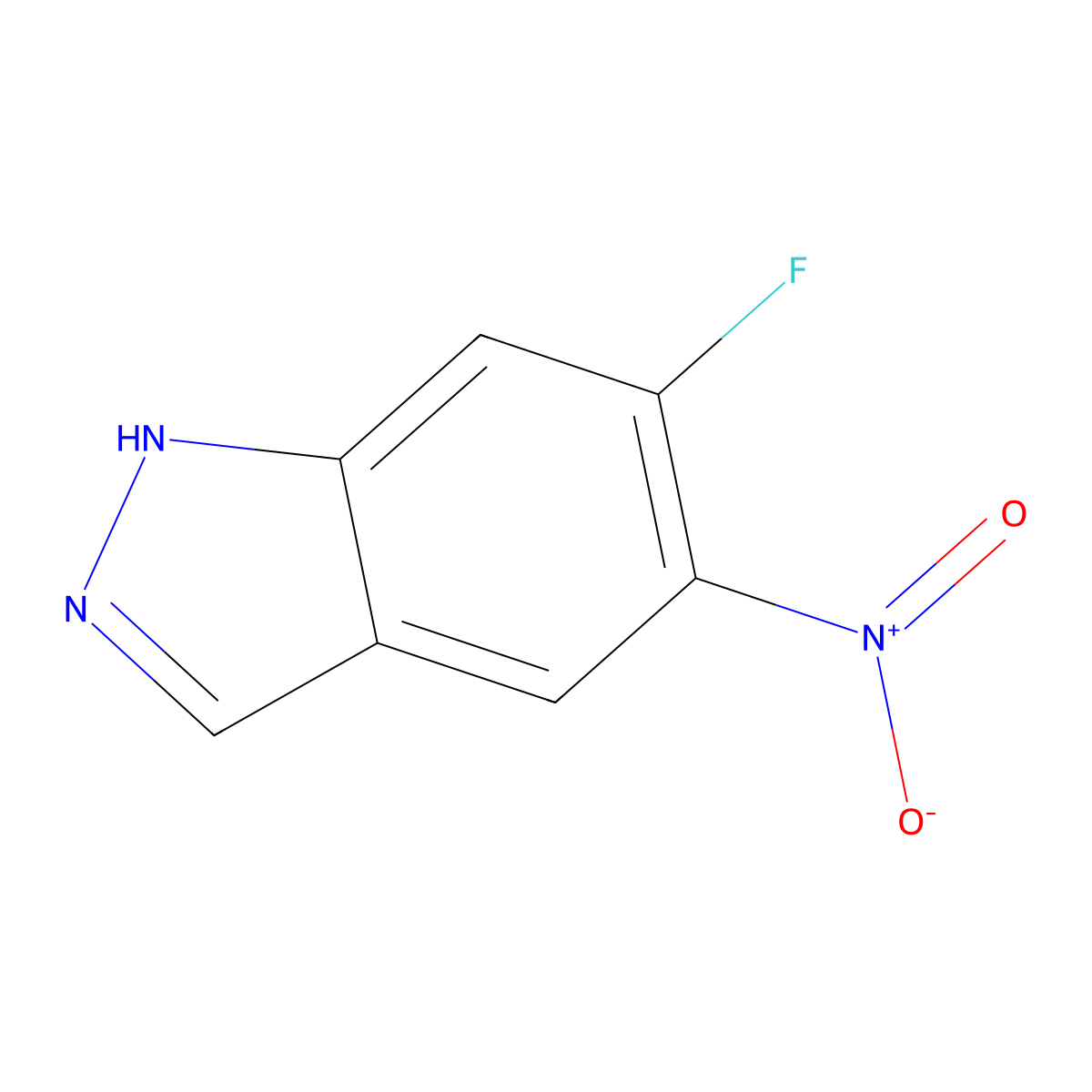 6-Fluoro-5-nitro-1H-indazole molecular structure, CAS 633327-51-2