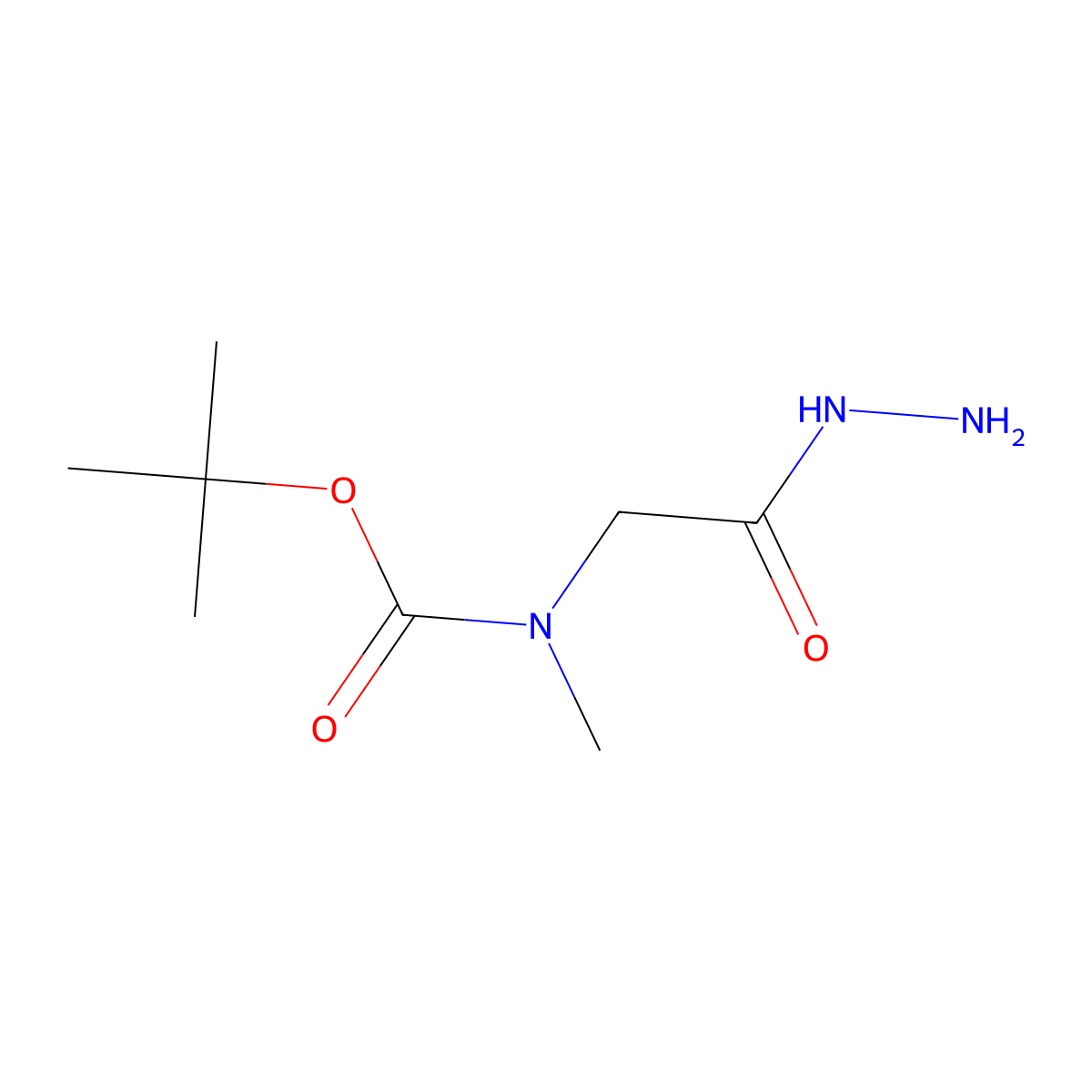 tert-butyl N-[(hydrazinecarbonyl)methyl]-N-methylcarbamate molecular structure, CAS 633328-19-5