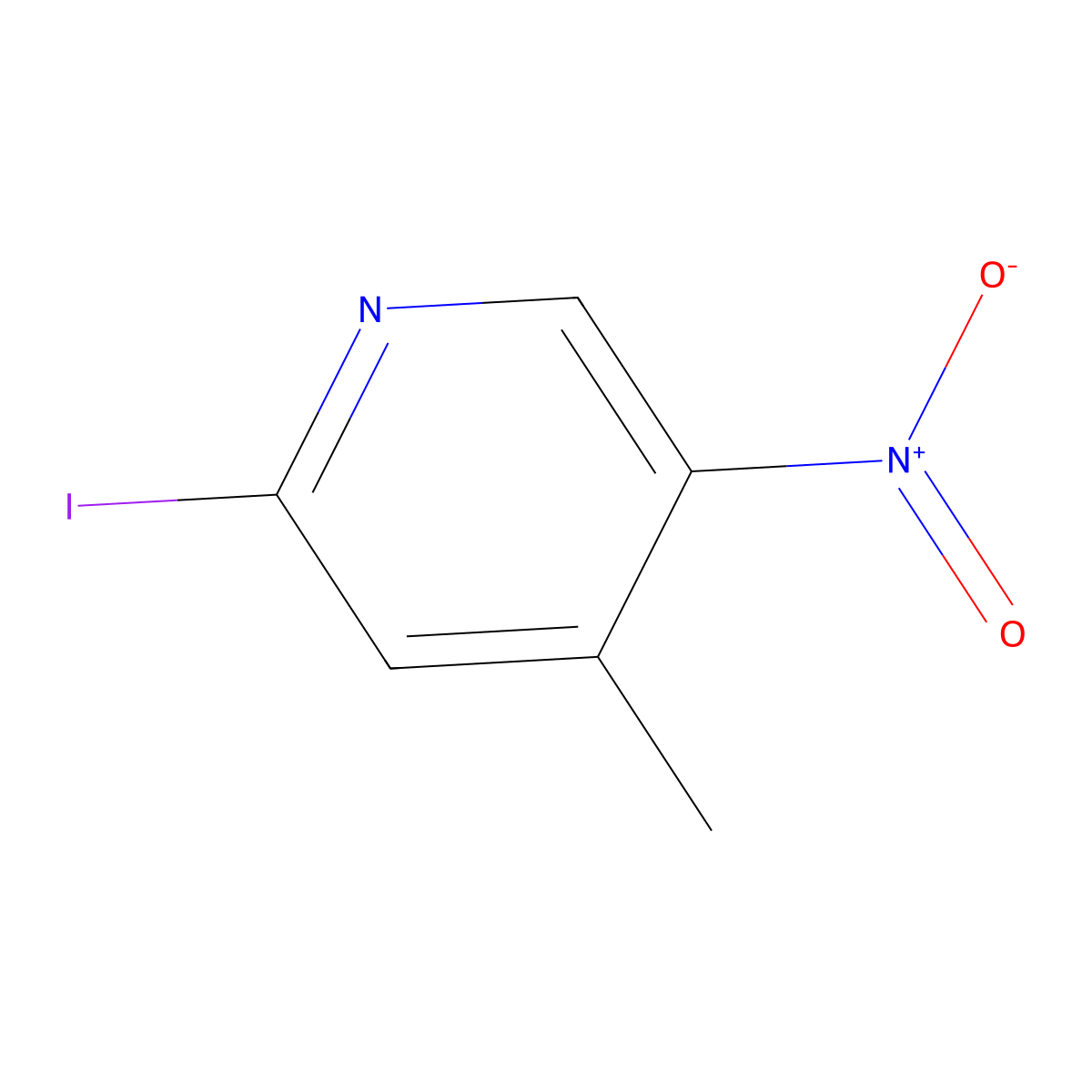 2-Iodo-4-methyl-5-nitropyridine molecular structure, CAS 633328-46-8