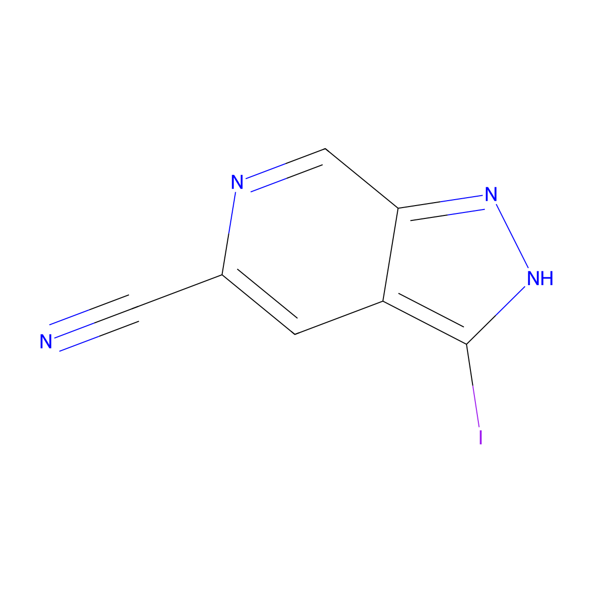 3-Iodo-1H-pyrazolo[3,4-c]pyridine-5-carbonitrile molecular structure, CAS 633328-51-5