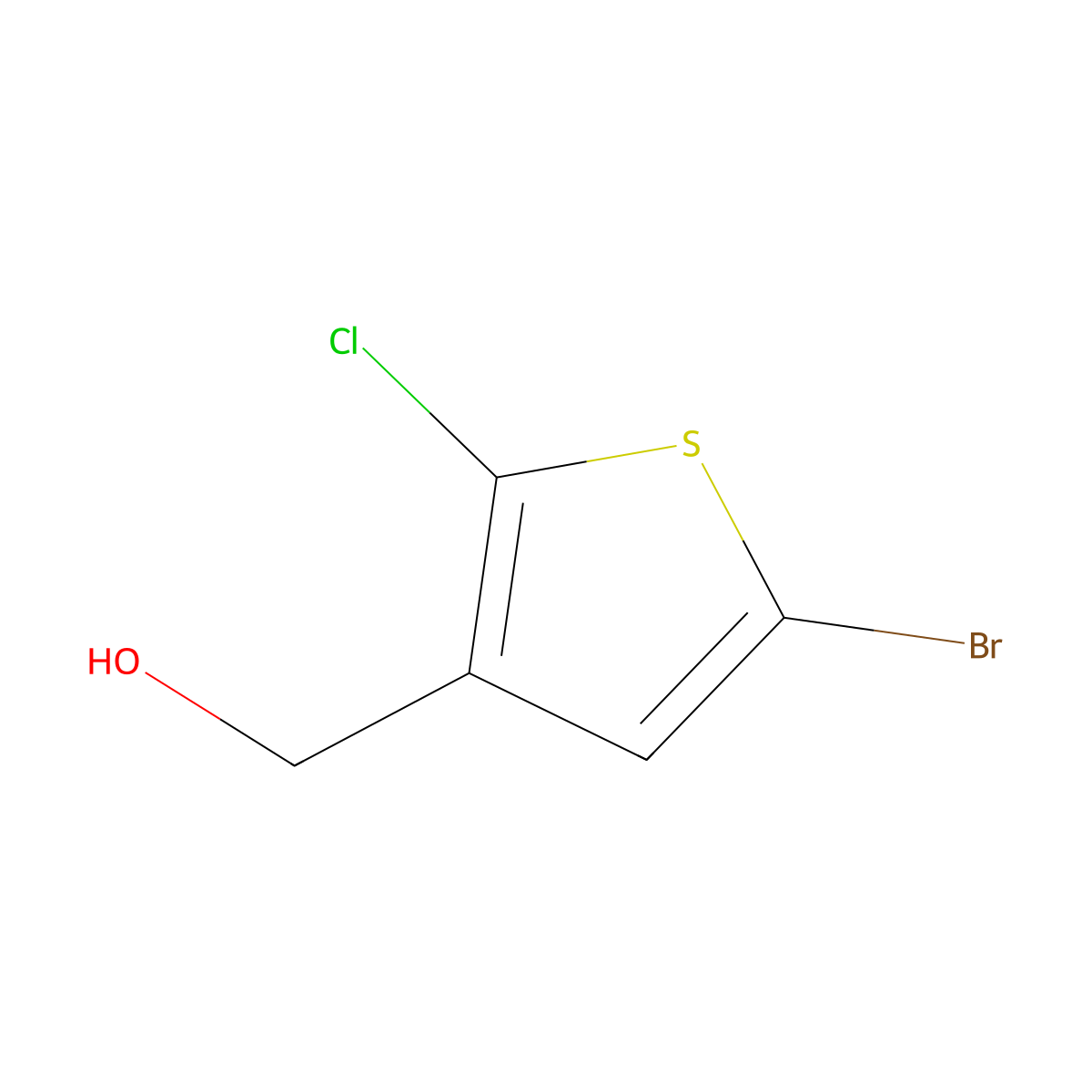 (5-Bromo-2-chlorothiophen-3-yl)methanol molecular structure, CAS 633328-73-1