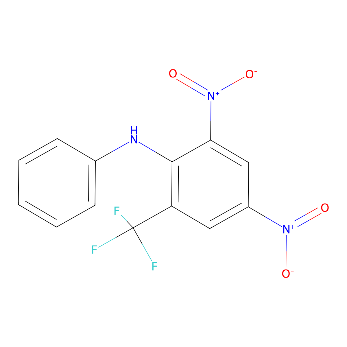 2,4-dinitro-N-phenyl-6-(trifluoromethyl)aniline molecular structure, CAS 63333-31-3