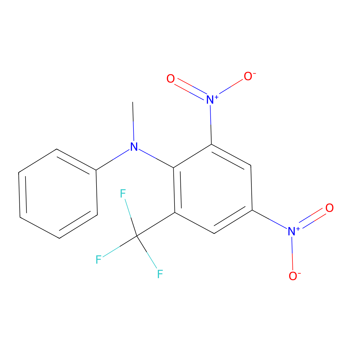Benzenamine, N-methyl-2,4-dinitro-N-phenyl-6-(trifluoromethyl)- molecular structure, CAS 63333-32-4