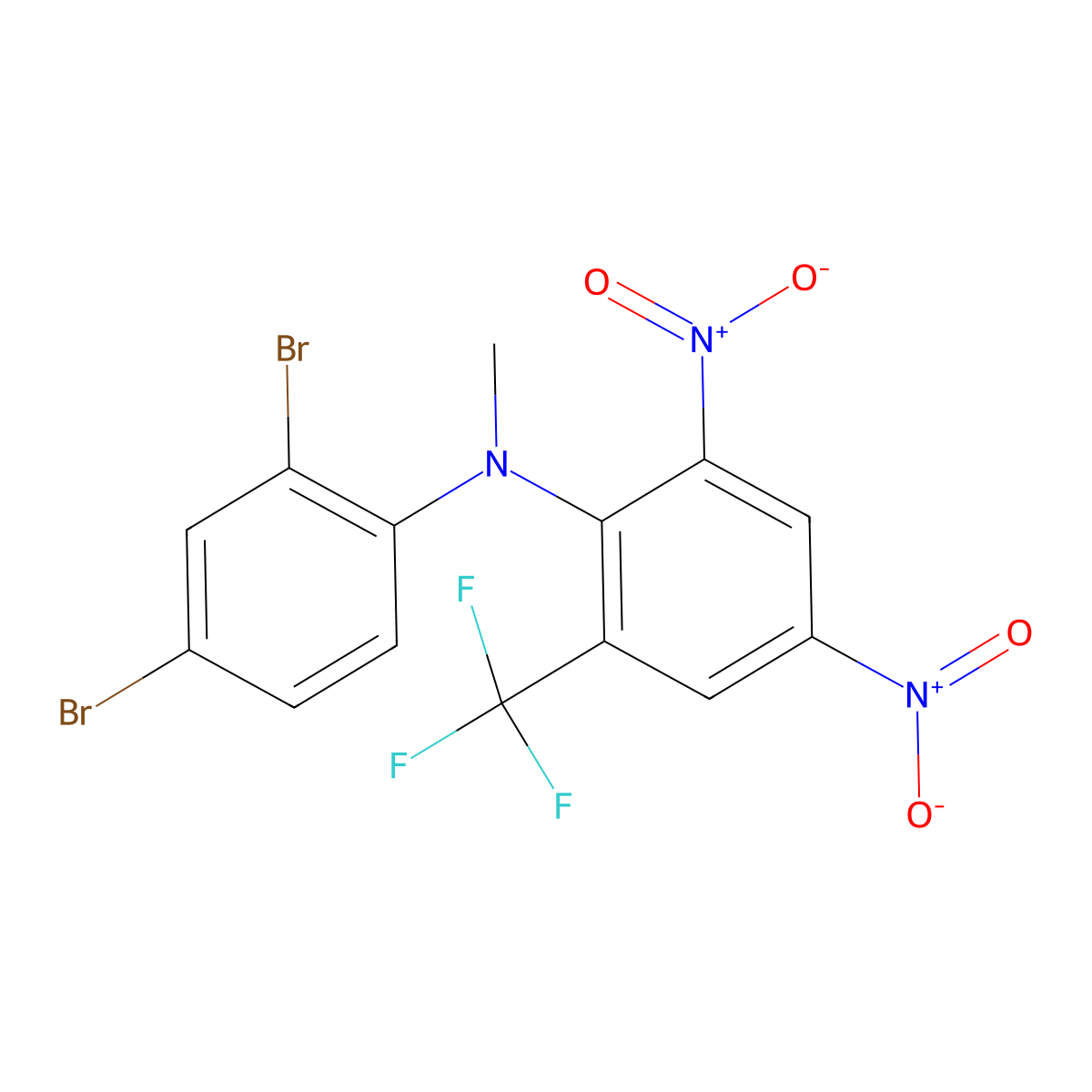 Benzenamine, N-(2,4-dibromophenyl)-N-methyl-2,4-dinitro-6-(trifluoromethyl)- molecular structure, CAS 63333-33-5