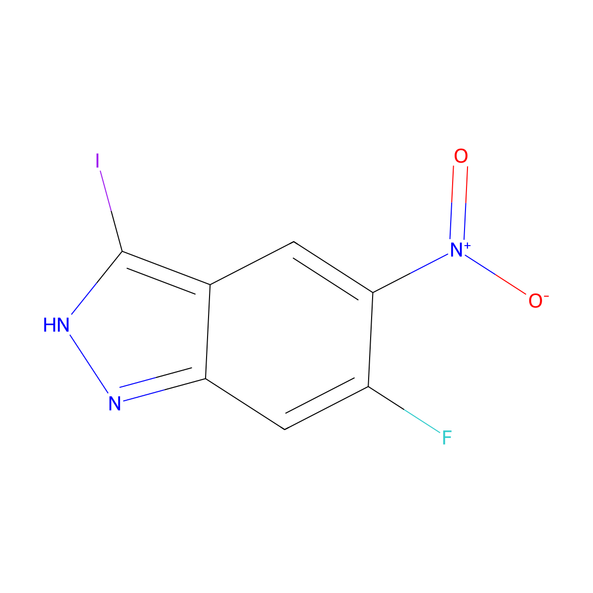 6-Fluoro-3-iodo-5-nitro-1h-indazole molecular structure, CAS 633333-51-4