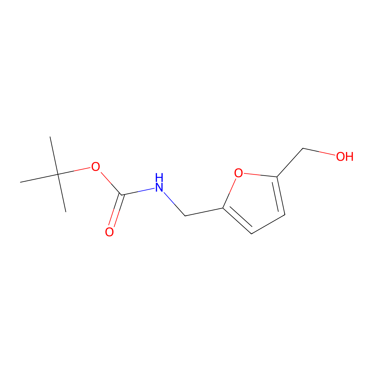 tert-butyl N-{[5-(hydroxymethyl)furan-2-yl]methyl}carbamate molecular structure, CAS 633333-61-6