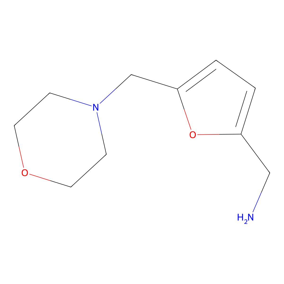 [5-(Morpholin-4-ylmethyl)furan-2-yl]methanamine molecular structure, CAS 633335-69-0
