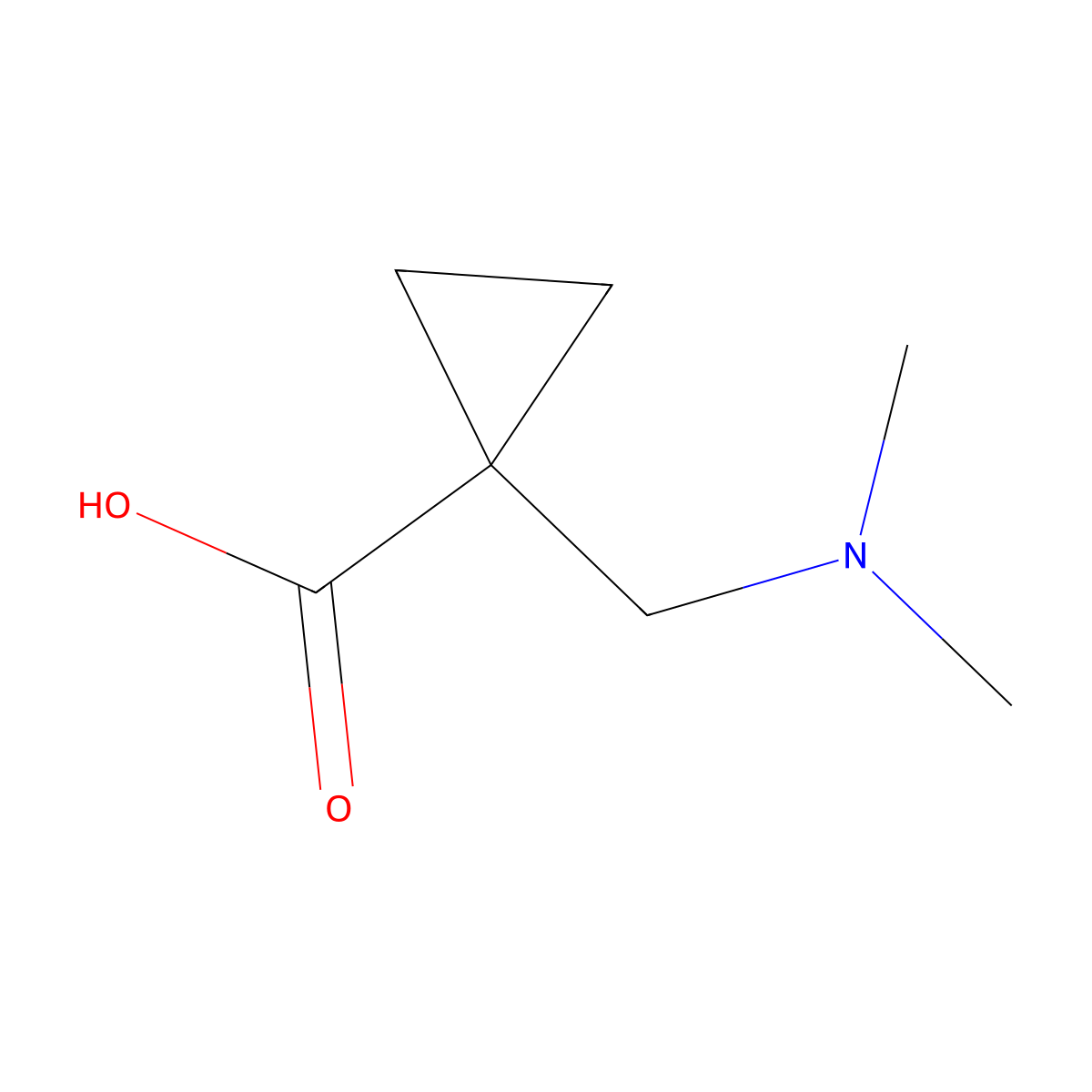 1-((Dimethylamino)methyl)cyclopropanecarboxylic acid molecular structure, CAS 633335-75-8