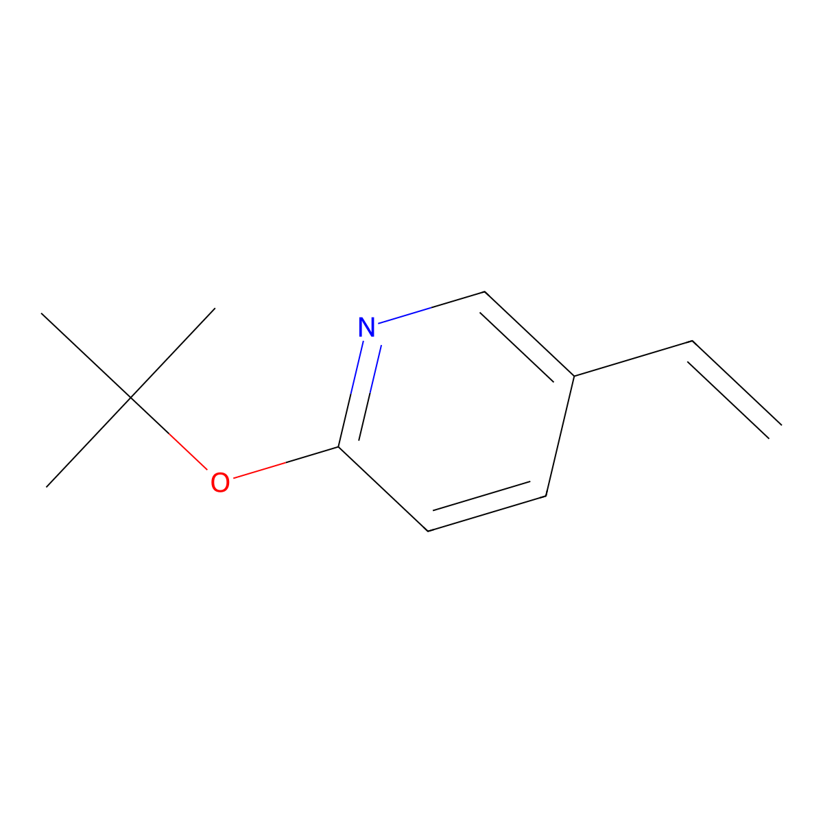 Pyridine, 2-(1,1-dimethylethoxy)-5-ethenyl-(9CI) molecular structure, CAS 633335-92-9