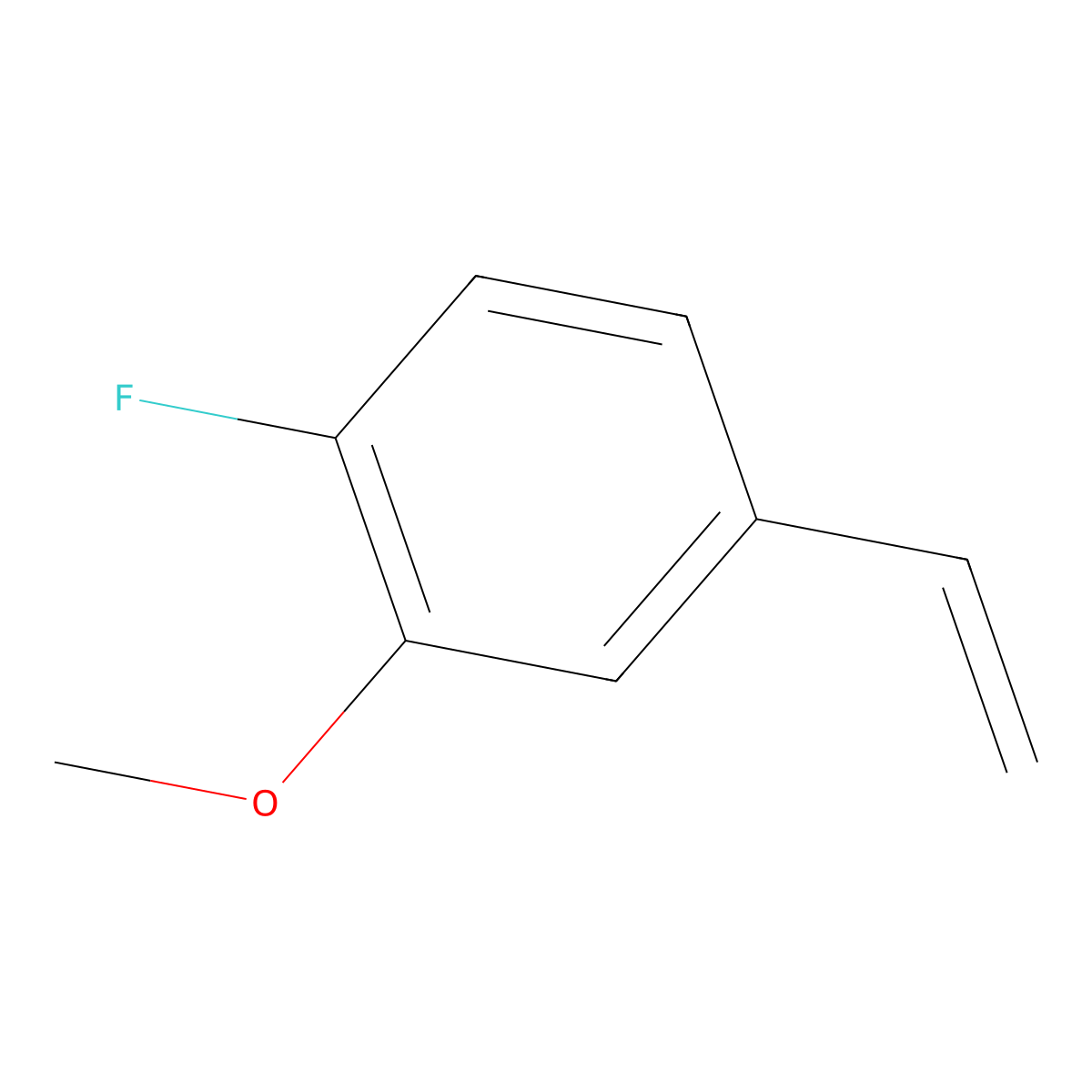 1-Fluoro-2-methoxy-4-vinylbenzene molecular structure, CAS 633335-94-1