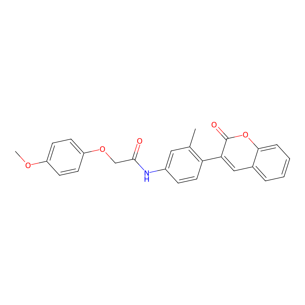 2-(4-Methoxyphenoxy)-N-[3-methyl-4-(2-oxo-2H-chromen-3-yl)phenyl]acetamide molecular structure, CAS 6334-02-7
