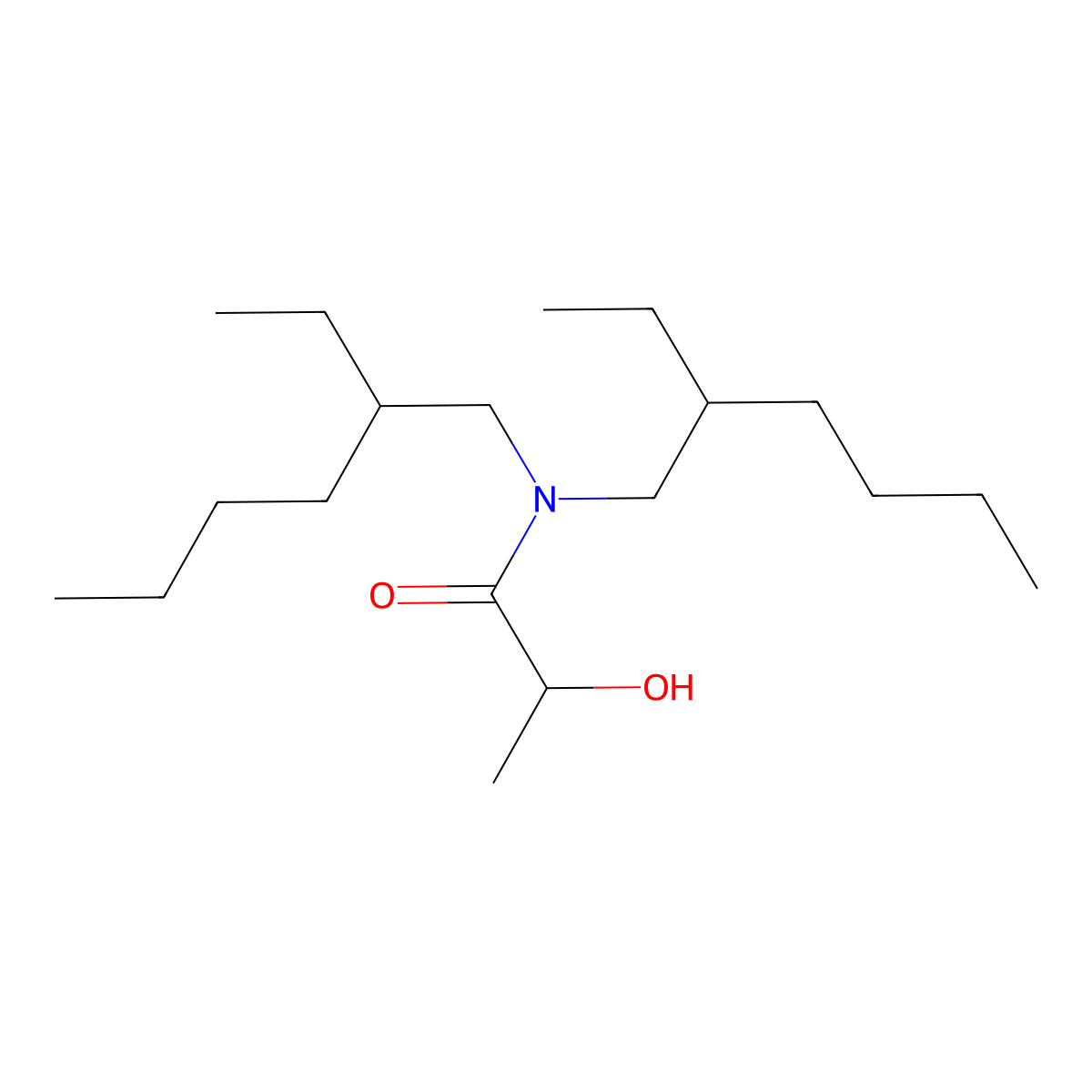 n,n-Bis(2-ethylhexyl)-2-hydroxypropanamide molecular structure, CAS 6334-12-9
