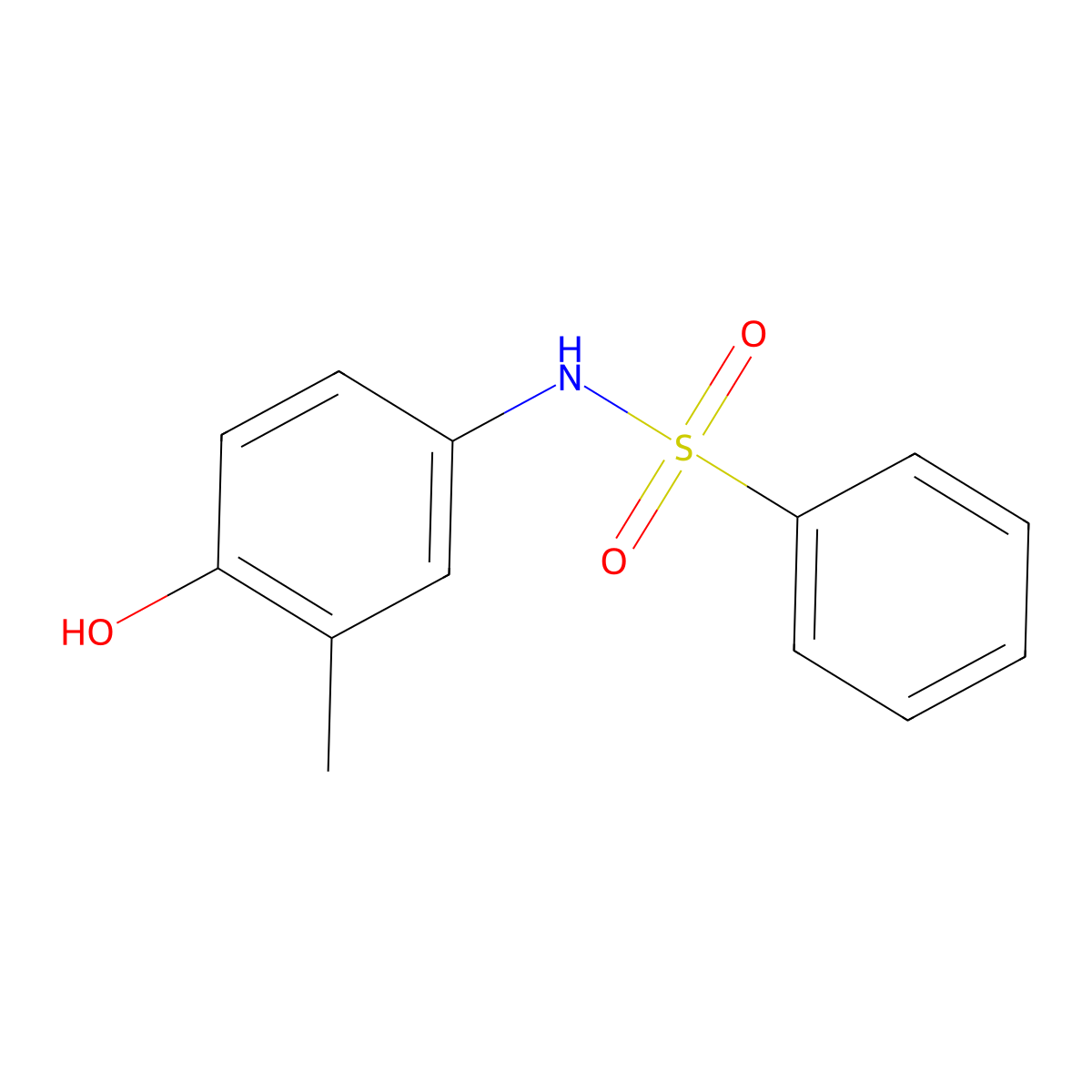 n-(4-Hydroxy-3-methylphenyl)benzenesulfonamide molecular structure, CAS 6334-21-0