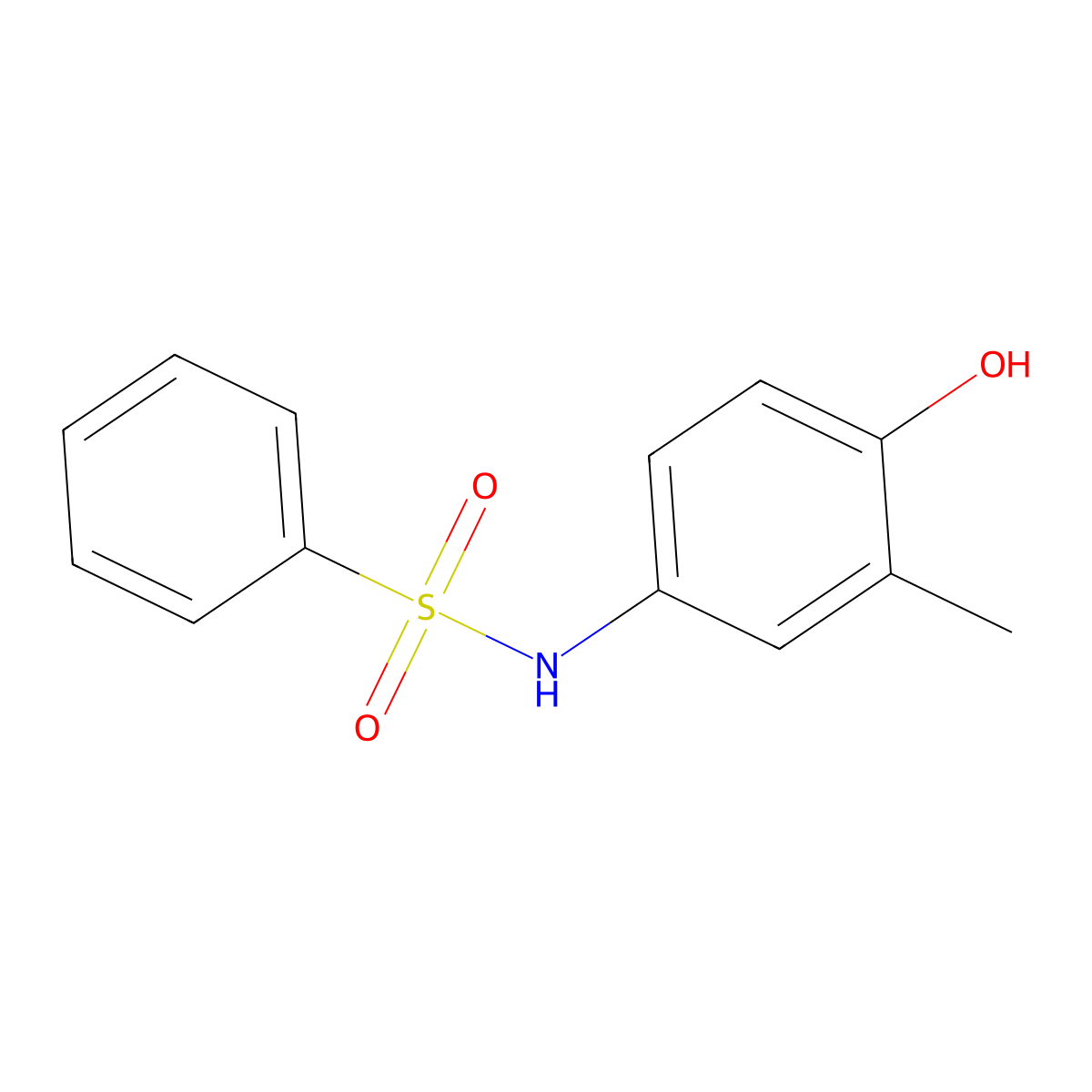 n-(4-Hydroxy-3-methylphenyl)benzenesulfonamide molecular structure, CAS 6334-21-0