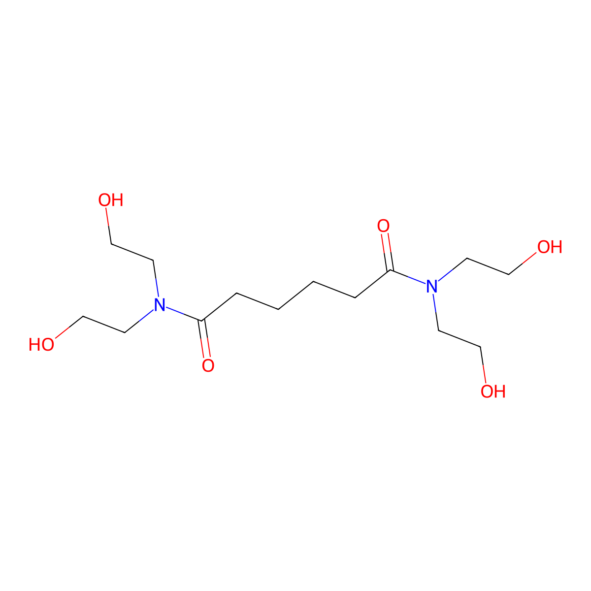 N,N,N',N'-Tetrakis(2-hydroxyethyl)adipamide molecular structure, CAS 6334-25-4