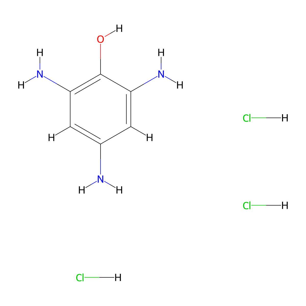 Phenol, 2,4,6-triamino-, hydrochloride (1:3) molecular structure, CAS 6334-30-1