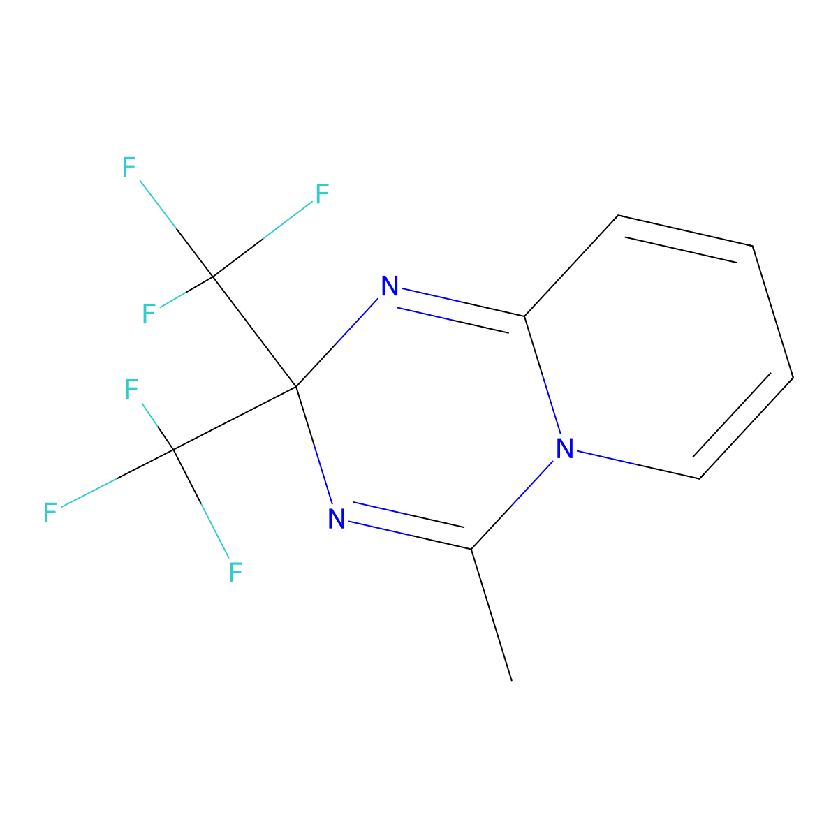 4-methyl-2,2-bis(trifluoromethyl)-2H-pyrido[1,2-a][1,3,5]triazine molecular structure, CAS 6334-38-9