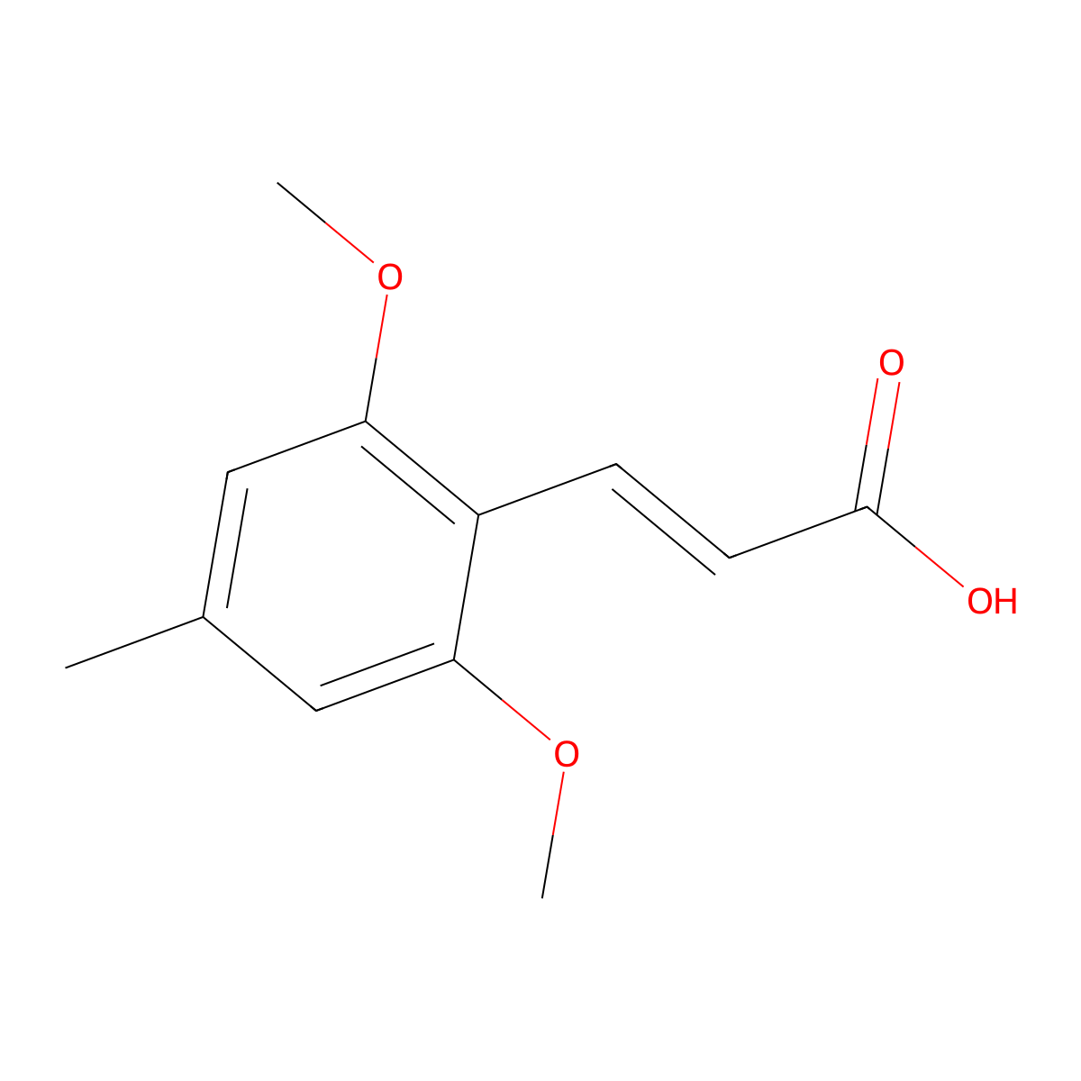 3-(2,6-Dimethoxy-4-methylphenyl)prop-2-enoic acid molecular structure, CAS 6334-49-2