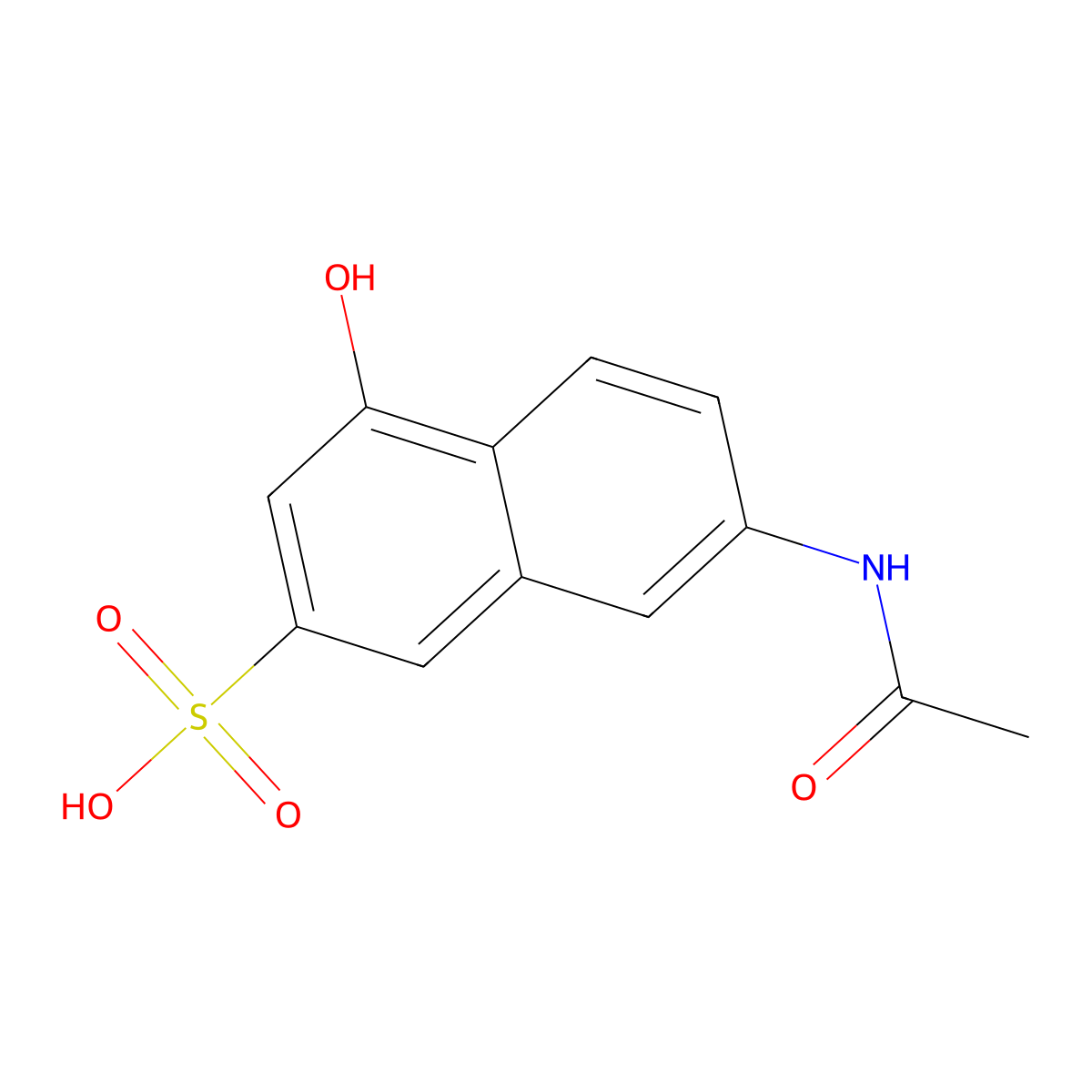 2-Naphthalenesulfonic acid, 7-(acetylamino)-4-hydroxy- molecular structure, CAS 6334-97-0