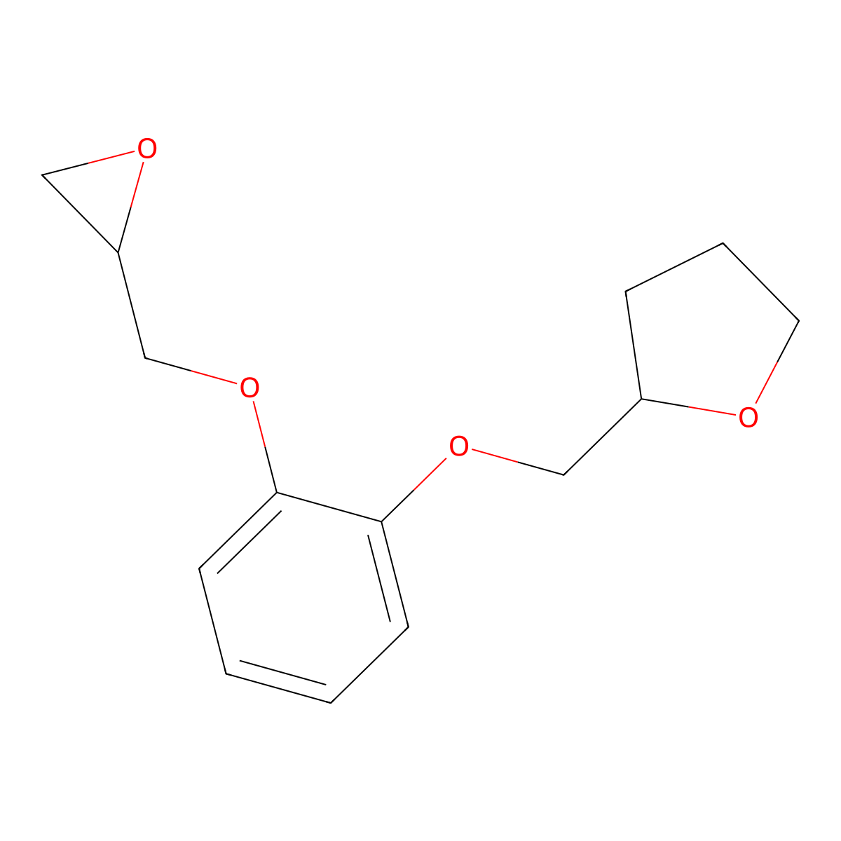2-((2-(Oxiran-2-ylmethoxy)phenoxy)methyl)tetrahydrofuran molecular structure, CAS 63342-69-8