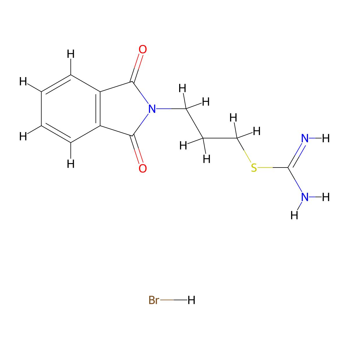 3-(1,3-Dioxo-1,3-dihydro-2H-isoindol-2-yl)propyl carbamimidothioate--hydrogen bromide (1/1) molecular structure, CAS 63344-94-5