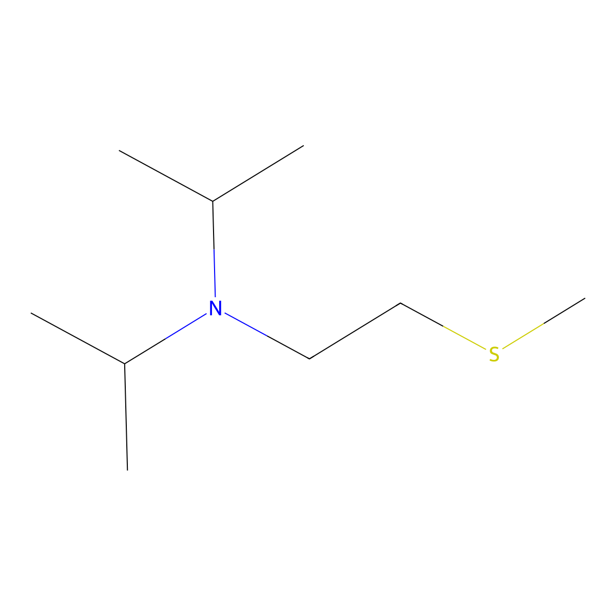 [2-(Methylsulfanyl)ethyl]bis(propan-2-yl)amine molecular structure, CAS 63346-69-0