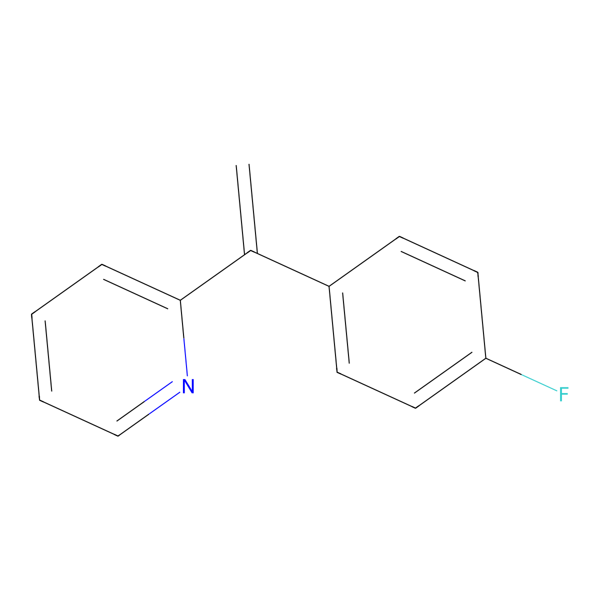 Pyridine, 2-(1-(4-fluorophenyl)ethenyl)- molecular structure, CAS 63346-70-3