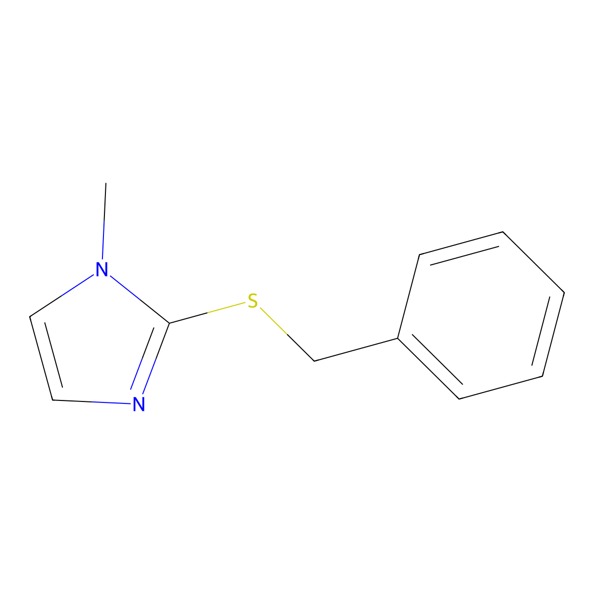 1-Methylimidazole, 2-benzylthio- molecular structure, CAS 63348-55-0
