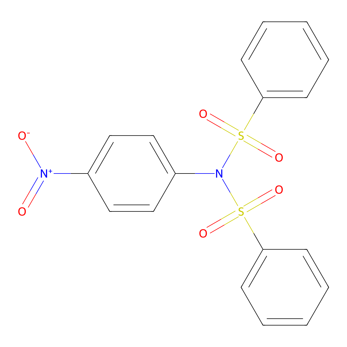 N-(benzenesulfonyl)-N-(4-nitrophenyl)benzenesulfonamide molecular structure, CAS 6335-05-3