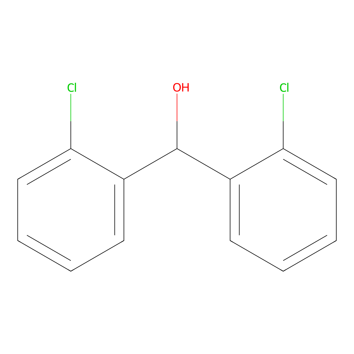Bis(2-chlorophenyl)methanol molecular structure, CAS 6335-15-5