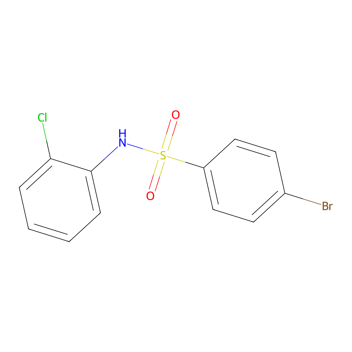 4-Bromo-N-(2-chlorophenyl)benzenesulfonamide molecular structure, CAS 6335-29-1