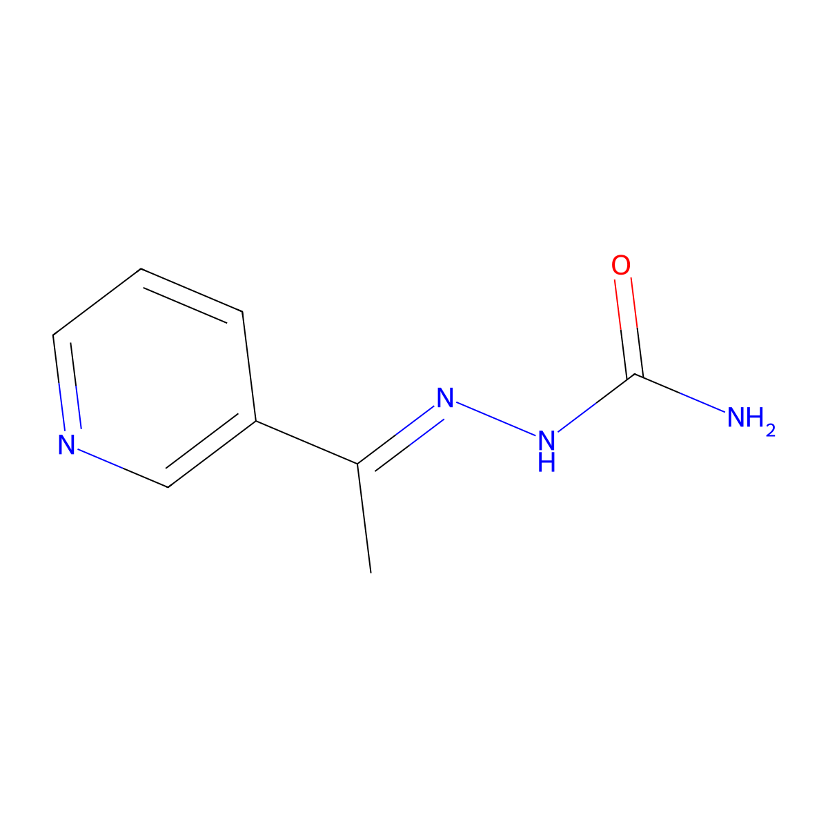 (1-Pyridin-3-ylethylideneamino)urea molecular structure, CAS 6335-40-6