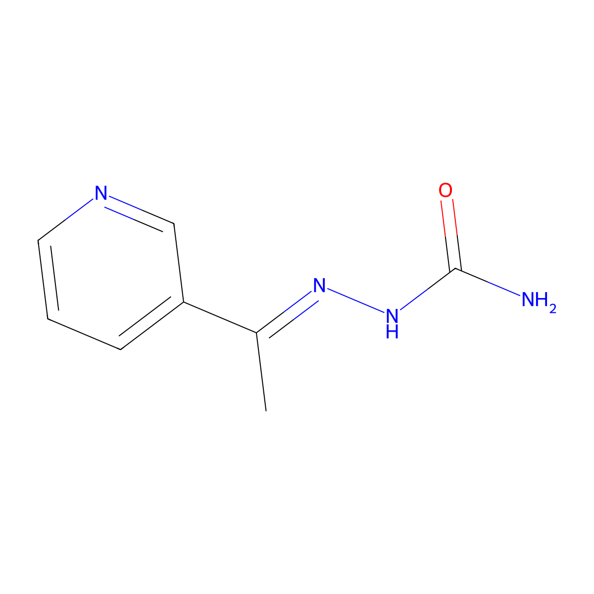 (1-Pyridin-3-ylethylideneamino)urea molecular structure, CAS 6335-40-6