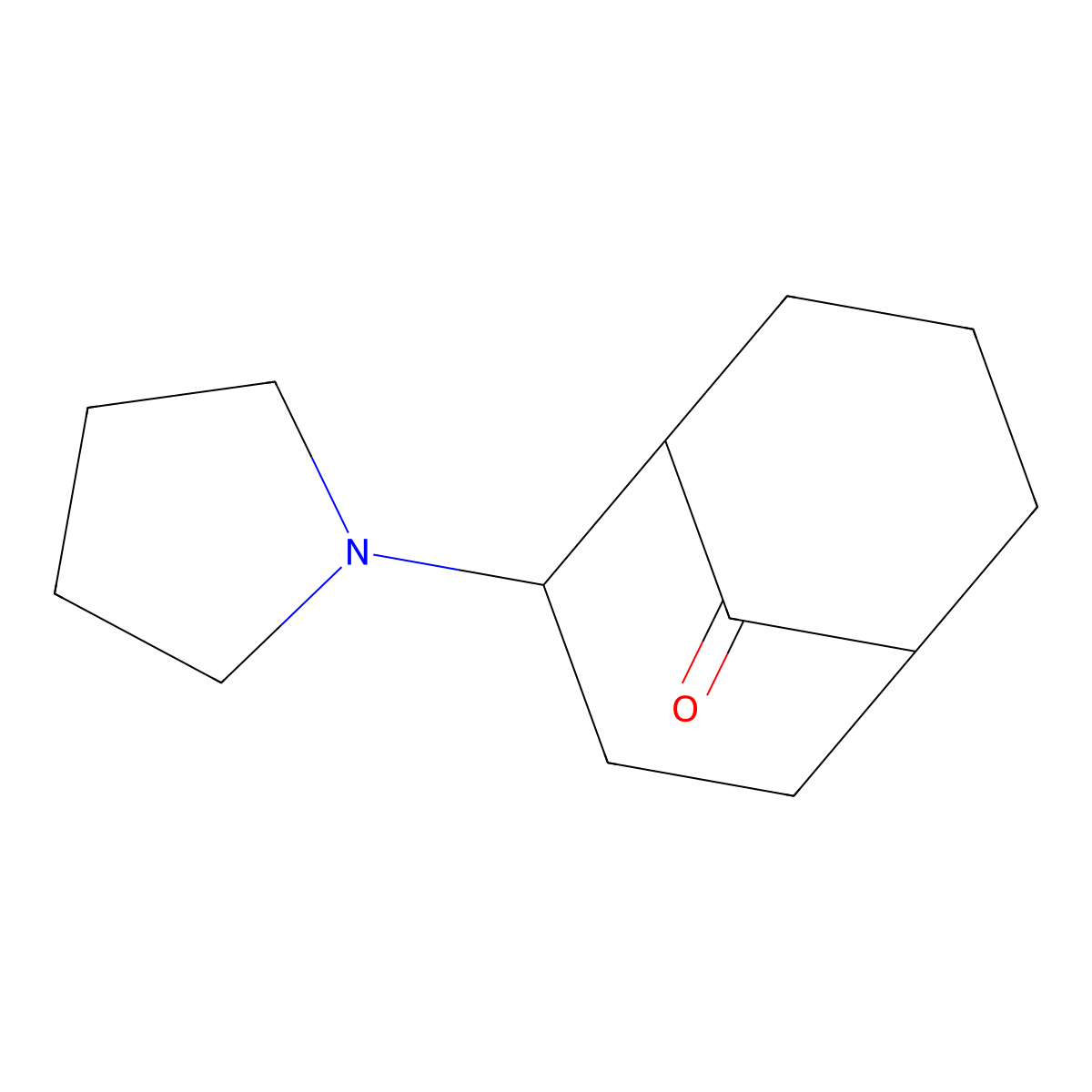 2-(1-Pyrrolidinyl)bicyclo[3.3.1]nonan-9-one molecular structure, CAS 6335-43-9