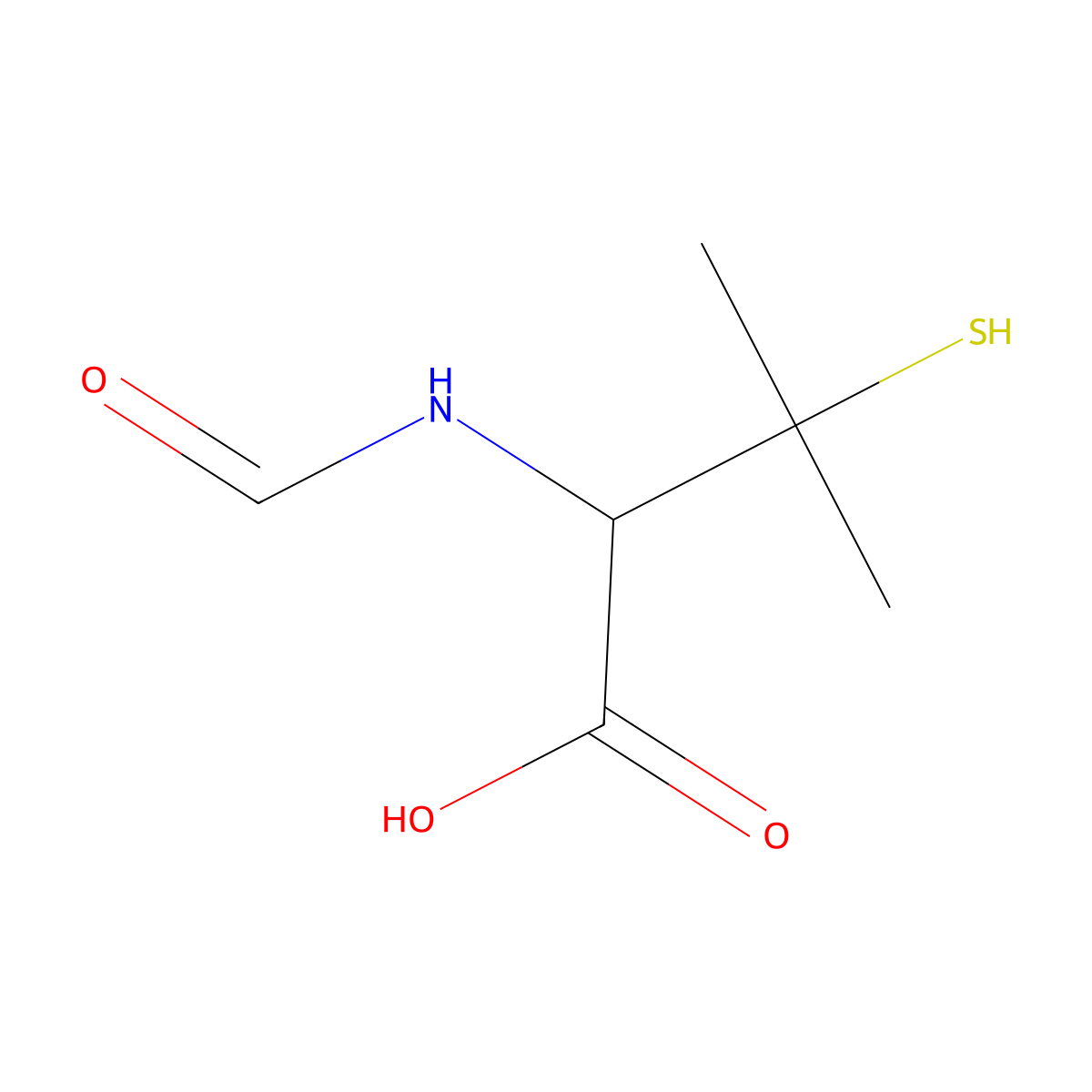 N-Formyl-3-sulfanylvaline molecular structure, CAS 6335-66-6
