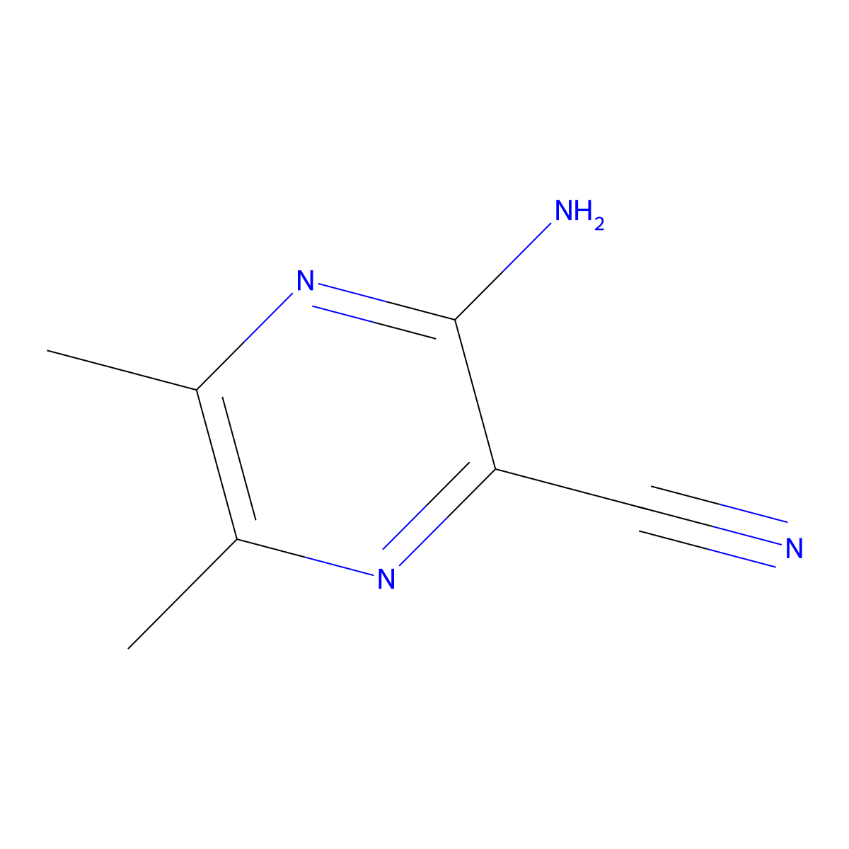 3-Amino-5,6-dimethylpyrazine-2-carbonitrile molecular structure, CAS 63352-08-9