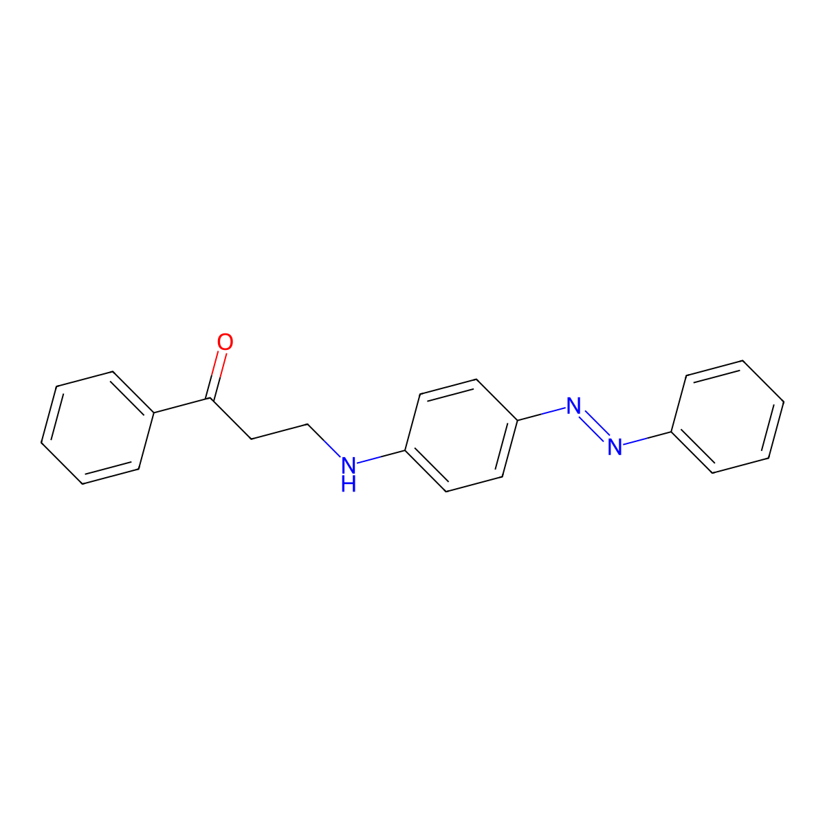 1-Propanone, 1-phenyl-3-[[4-(2-phenyldiazenyl)phenyl]amino]- molecular structure, CAS 63352-79-4