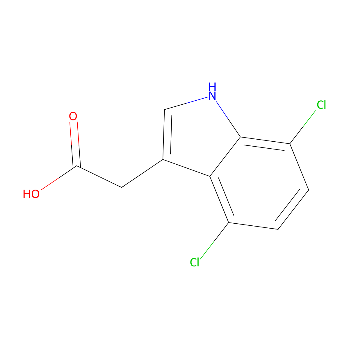 (4,7-Dichloro-1H-indol-3-yl)acetic acid molecular structure, CAS 63352-96-5