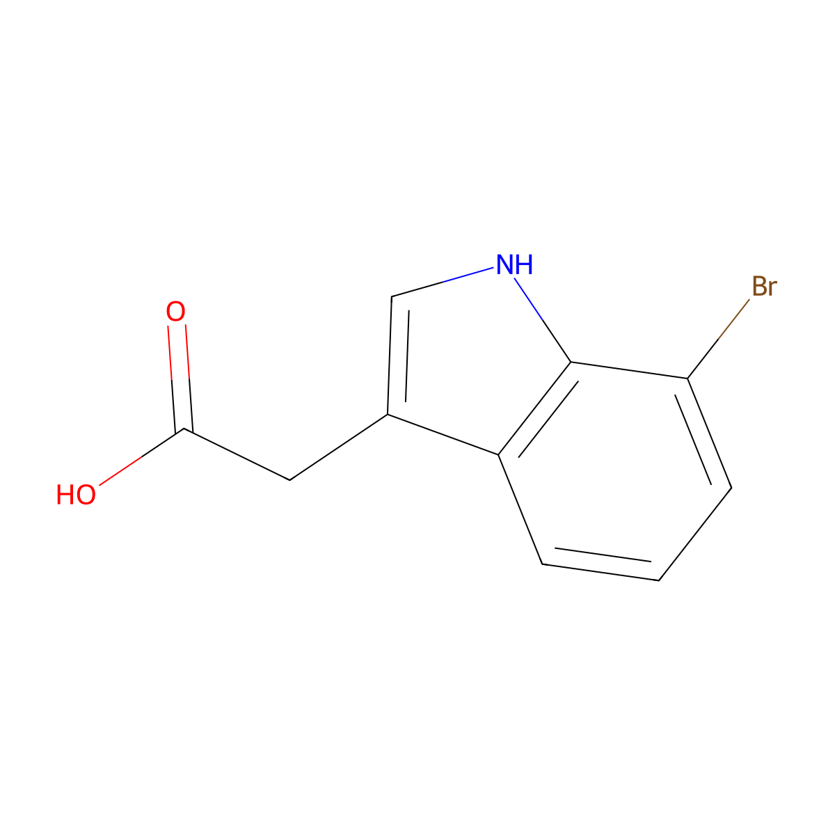 2-(7-bromo-1H-indol-3-yl)acetic acid molecular structure, CAS 63352-97-6