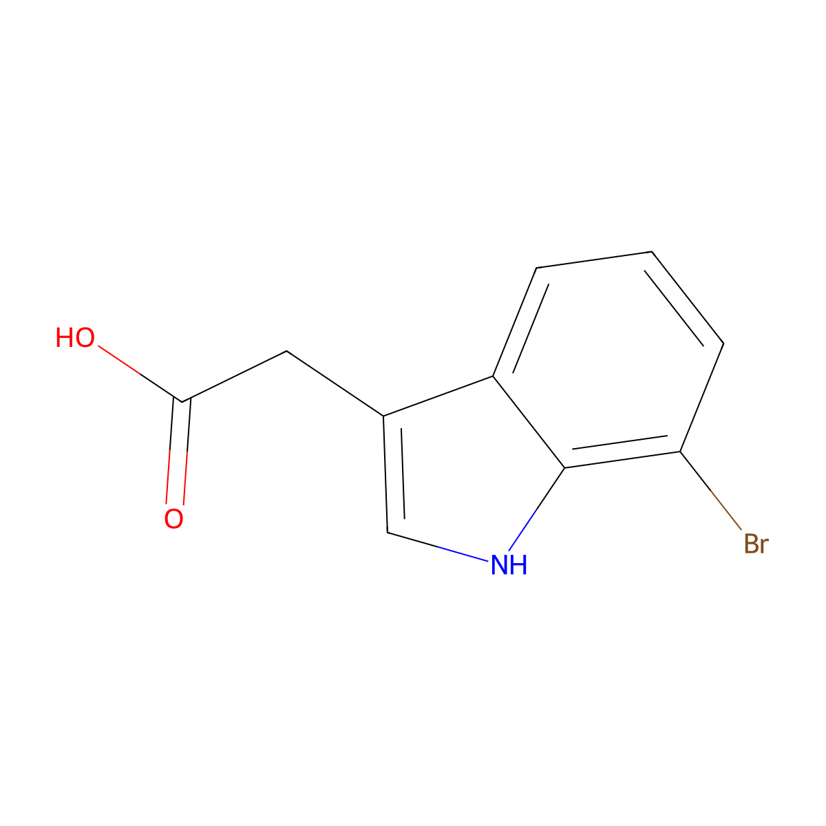2-(7-bromo-1H-indol-3-yl)acetic acid molecular structure, CAS 63352-97-6